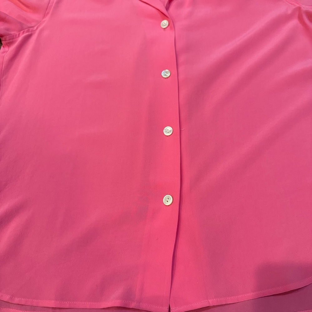 Tommy Bahama Talullah Pink Silk Button Down Collared Camp Shirt Womens Size S - Picture 10 of 11